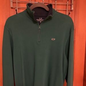 Dark green vineyard vines half zip mens